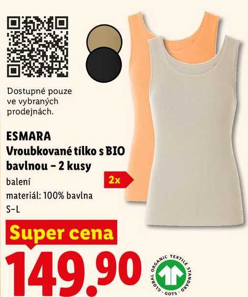 ESMARA Vroubkované tílko s BIO bavlnou - 2 kusy