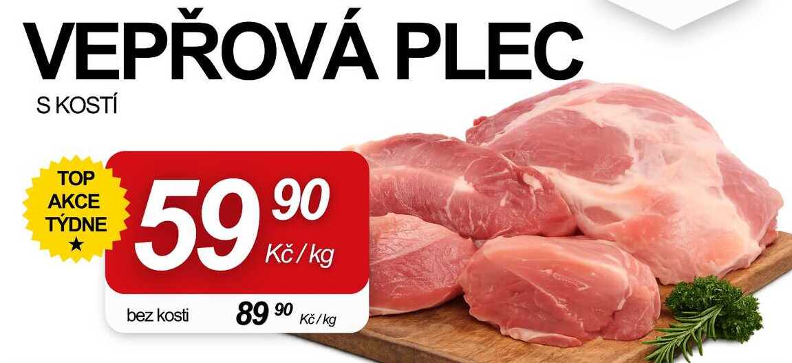 VEPŘOVÁ PLEC S KOSTÍ, 1 kg  