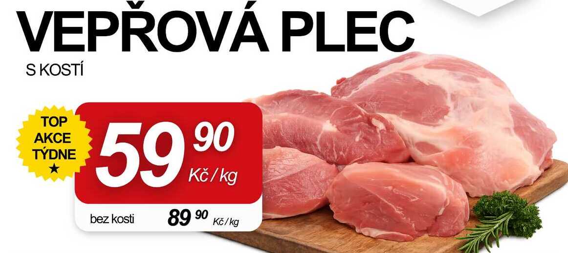 VEPŘOVÁ PLEC S KOSTÍ , 1 kg  