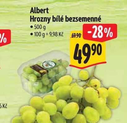 Albert Hrozny bílé bezsemenné 500 g