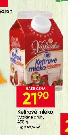 Mlékárna Valašské Meziříčí Kefírové mléko 450g, vybrané druhy