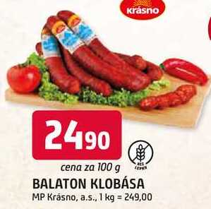 BALATON KLOBÁSA 100g
