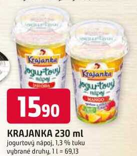 KRAJANKA 230 ml jogurtový nápoj, 1,3 % tuku 