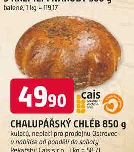 CHALUPÁŘSKÝ CHLÉB 850 g