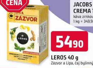 LEROS 40 g Zázvor a Lípa, čaj bylinný
