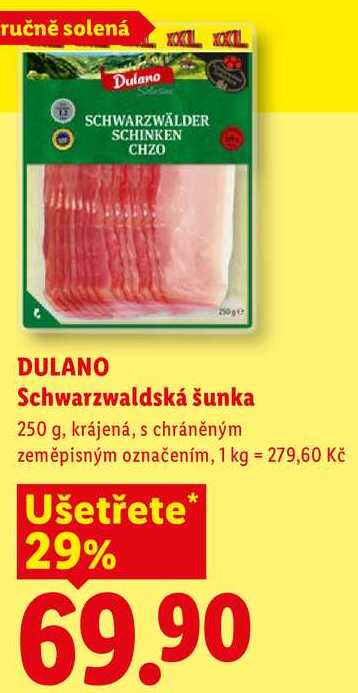 DULANO Schwarzwaldská šunka, 250 g