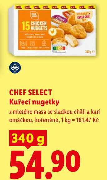 CHEF SELECT Kuřecí nugetky, 340 g