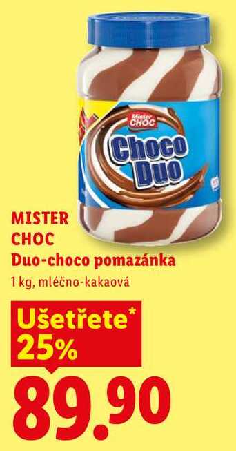 MISTER CHOC Duo-choco pomazánka, 1 kg