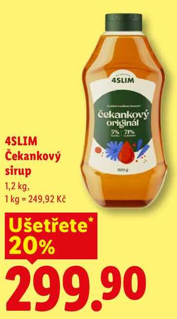 4SLIM Čekankový sirup, 1,2 kg