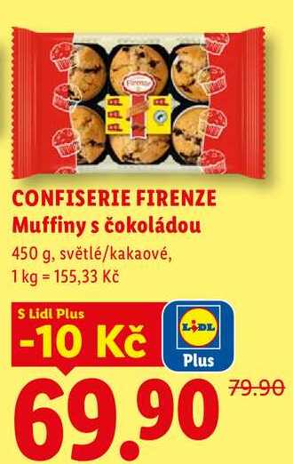 CONFISERIE FIRENZE Muffiny s čokoládou, 450 g