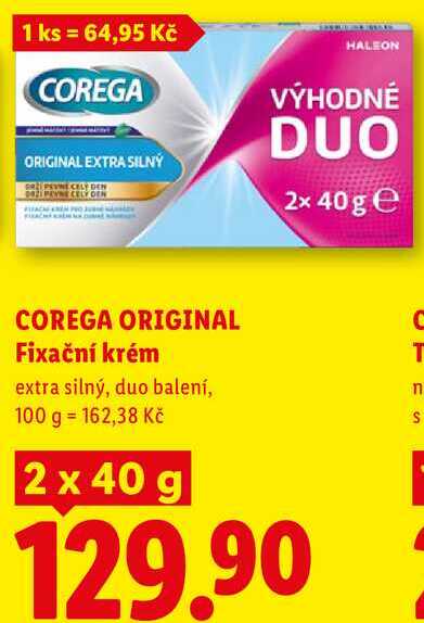 COREGA ORIGINAL Fixační krém, 2x 40 g