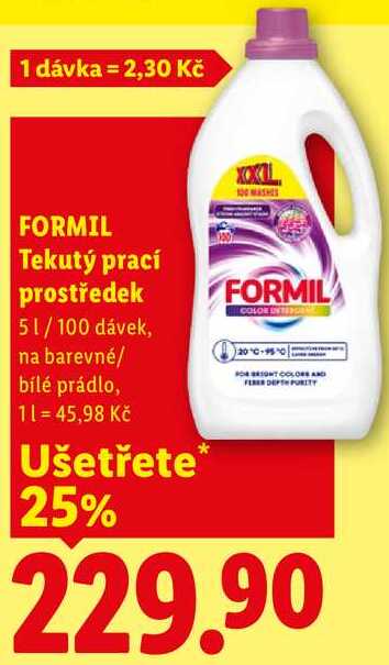 FORMIL Tekutý prací prostředek, 5 l/100 dávek
