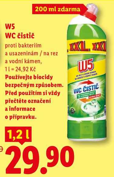 W5 WC čistič, 1,2 l