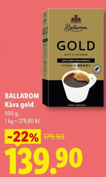 BALLAROM Káva gold, 500 g v akci
