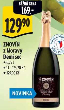 ZNOVÍN z Moravy Demi sec, 0,75 l
