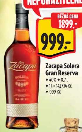 Zacapa Solera Gran Reserva, 0,7 l