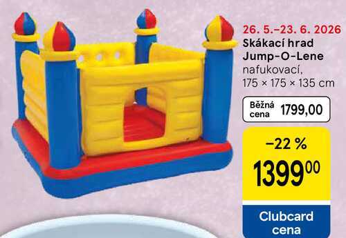 Skákací hrad Jump-O-Lene, nafukovací, 175x175 x 135 cm