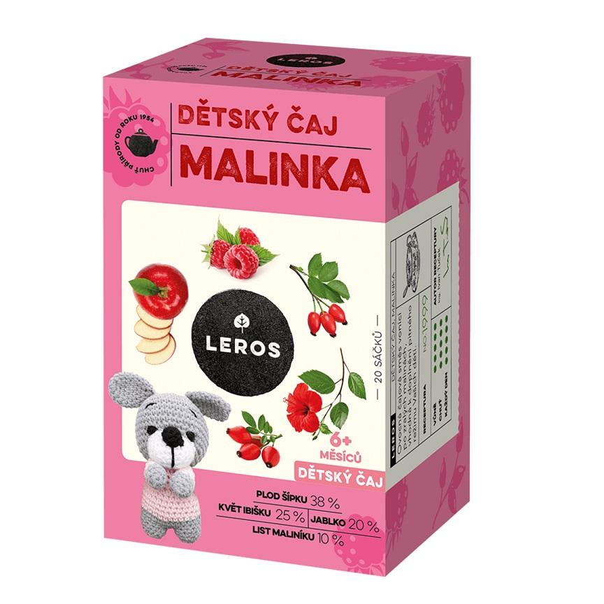 Leros Dětský čaj malinka 6m 20x2g