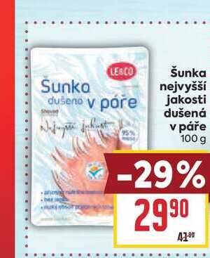 Šunka nejvyšší 95% jakosti dušená v páře 100 g