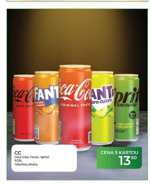 CC Coca Cola, Fanta, Sprite 0,33L