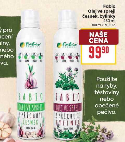 Fabio Olej ve spreji česnek, bylinky 250 ml 