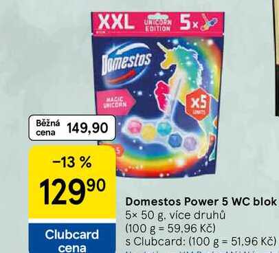 Domestos Power 5 WC blok, 5x 50 g. více druhů