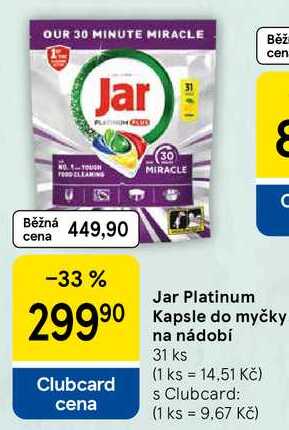 Jar Platinum Kapsle do myčky na nádobí, 31 ks