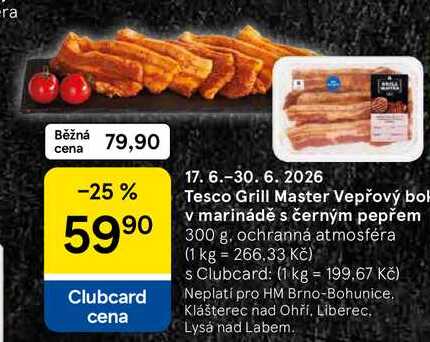Tesco Grill Master Vepřový bok v marinádě s černým pepřem, 300 g