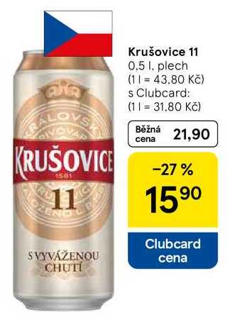 Krušovice 11, 0,5 l, plech