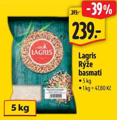 Lagris Rýže basmati, 5 kg