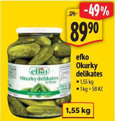 efko Okurky delikates, 1,55 kg 