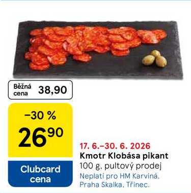 Kmotr Klobása pikant, 100 g 