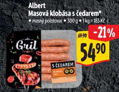 Albert Masová klobása s čedarem, 300 g