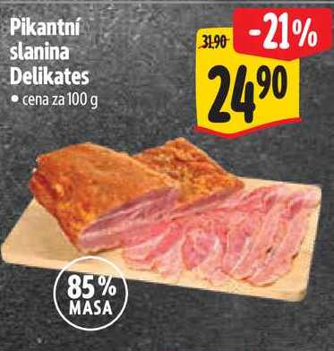 Pikantní slanina Delikates, cena za 100 g