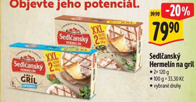 Sedlčanský Hermelín na gril, 2x 120 g