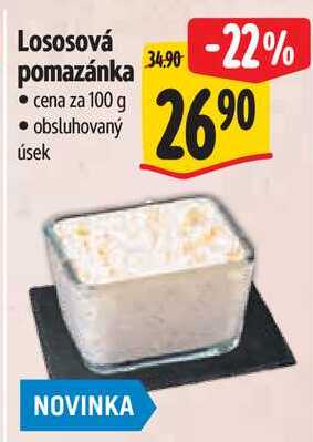 Lososová pomazánka, cena za 100 g 
