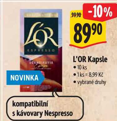 L'OR Kapsle, 10 ks
