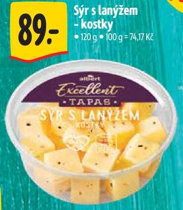Sýr s lanýžem - kostky, 120 g