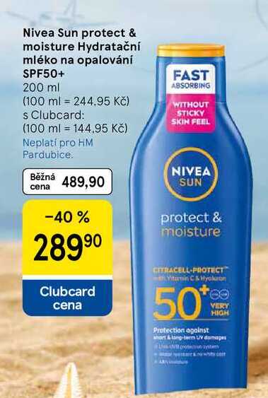 Nivea Sun protect & moisture Hydratační mléko na opalování SPF50+, 200 ml