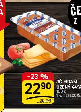 JČ EIDAM UZENÝ 44% 100 g