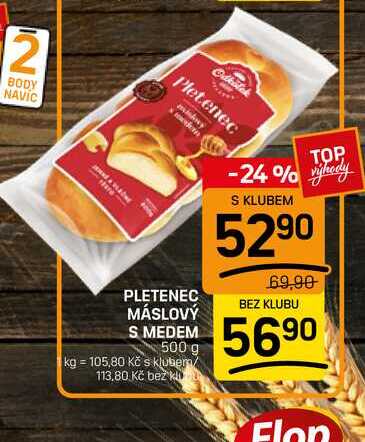 PLETENEC MÁSLOVÝ S MEDEM 500 g